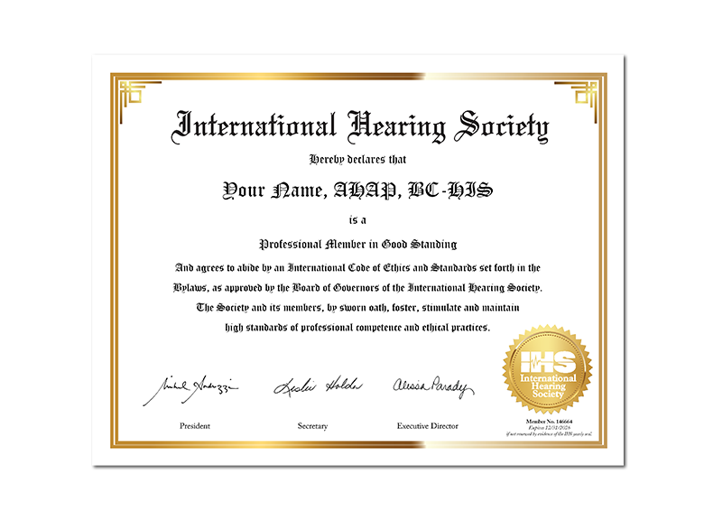 IHS Standard 8.5" x 11" Wall Certificate